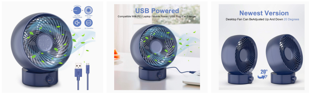 Gafild Mini USB Powered Desk Fan