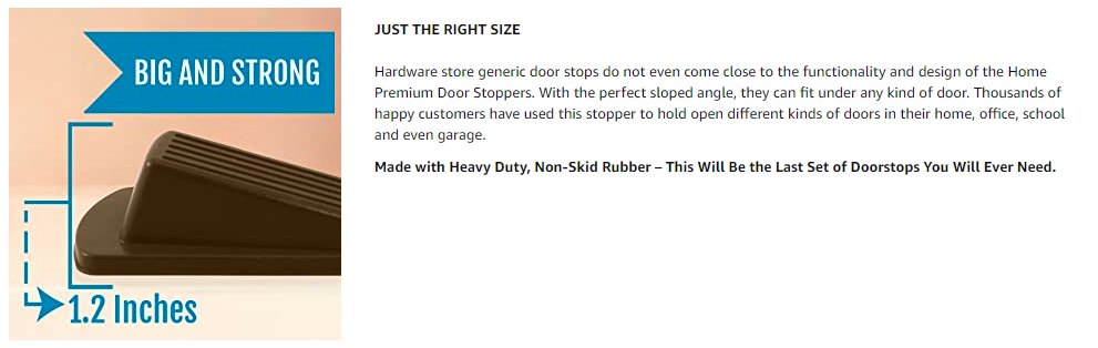 Classic Rubber Door Stopper Wedge