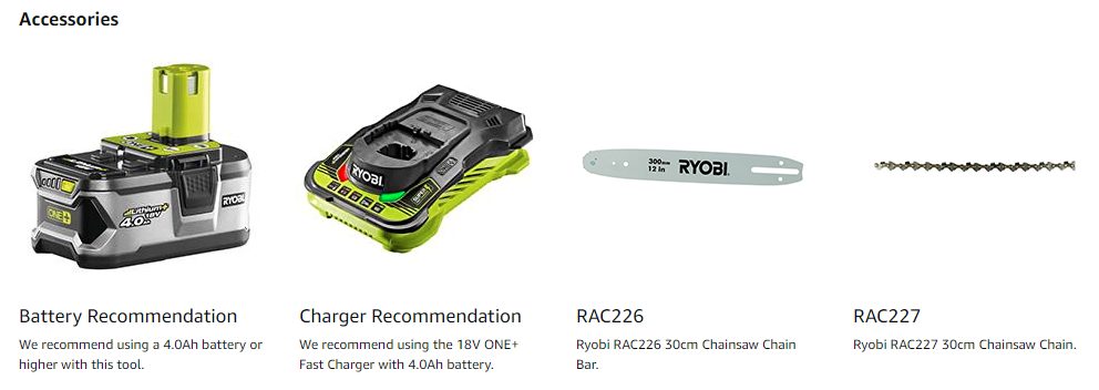 Ryobi Cordless Brushless Chain Saw