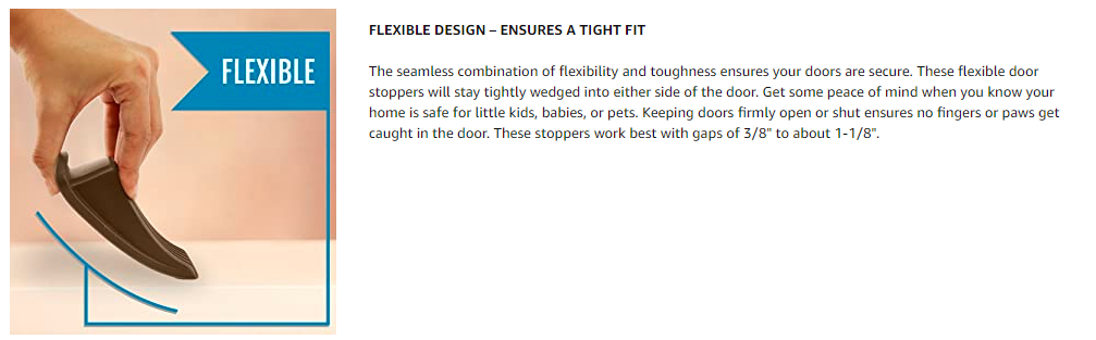 Classic Rubber Door Stopper Wedge