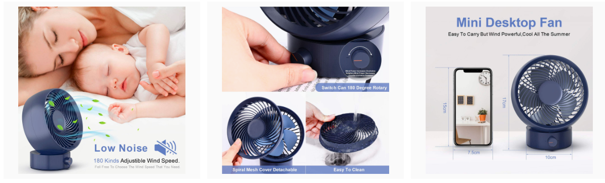 Gafild Mini USB Powered Desk Fan