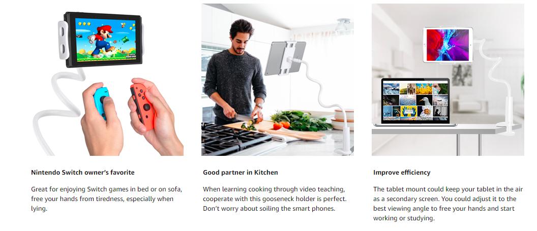 Gooseneck Tablet Mount Holder