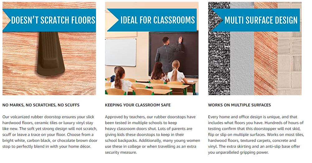 Classic Rubber Door Stopper Wedge