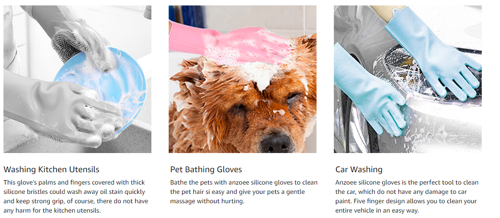 Reusable Silicon Dishwashing Gloves