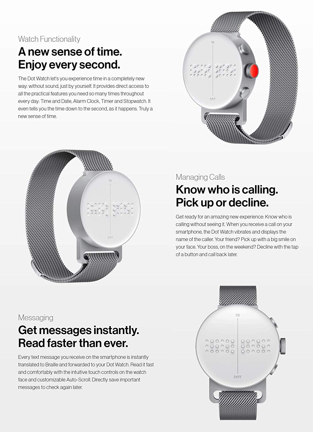 Dot Watch with Magnetic Mesh Band