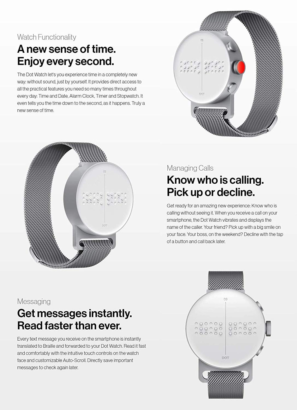 Dot Watch with Magnetic Mesh Band