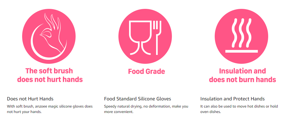 Reusable Silicon Dishwashing Gloves