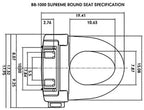 Supreme BB-1000 Round White Bidet Toilet Seat