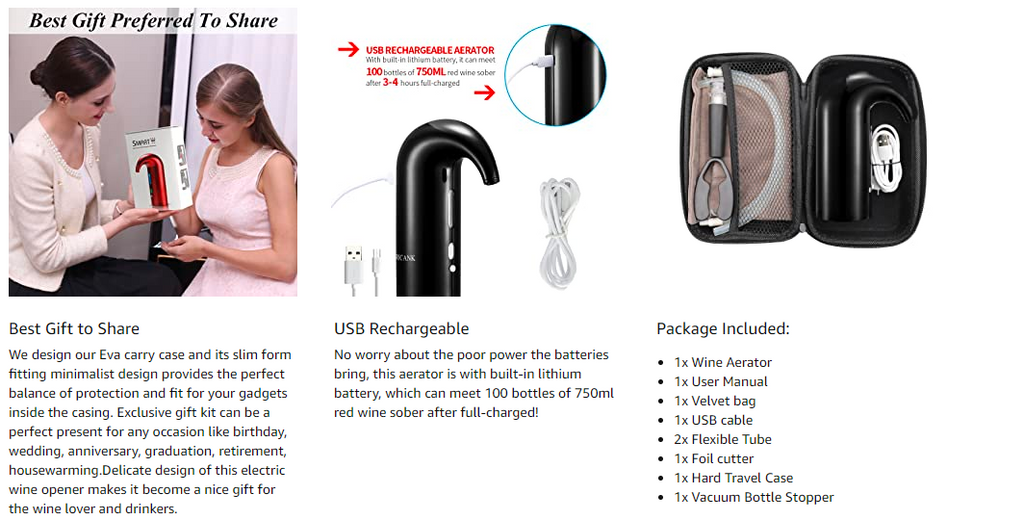 RICANK Electric Wine Aerator Pourer