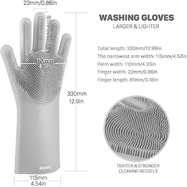 Reusable Silicon Dishwashing Gloves