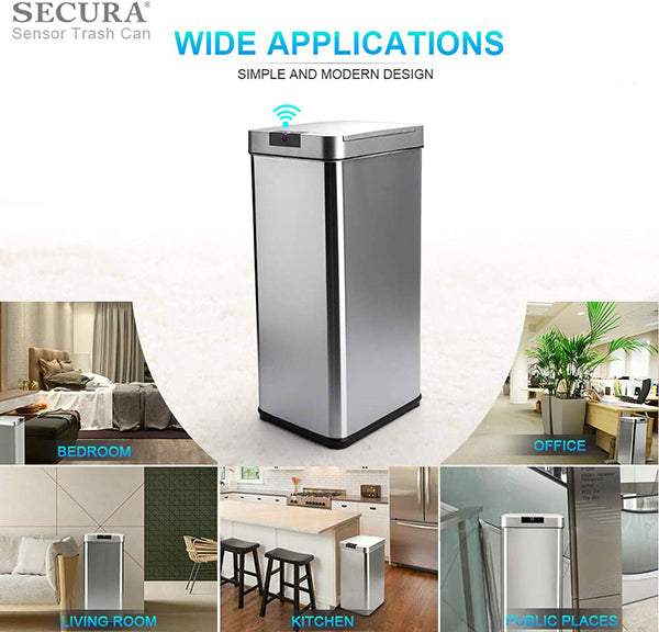 Secura 13 Gallon Automatic Trash Can