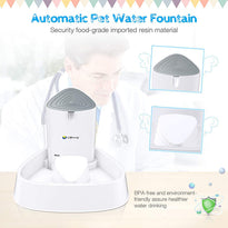 LED Pet Water Fountain with Adjustable Water Flow and Activated Carbon Filter