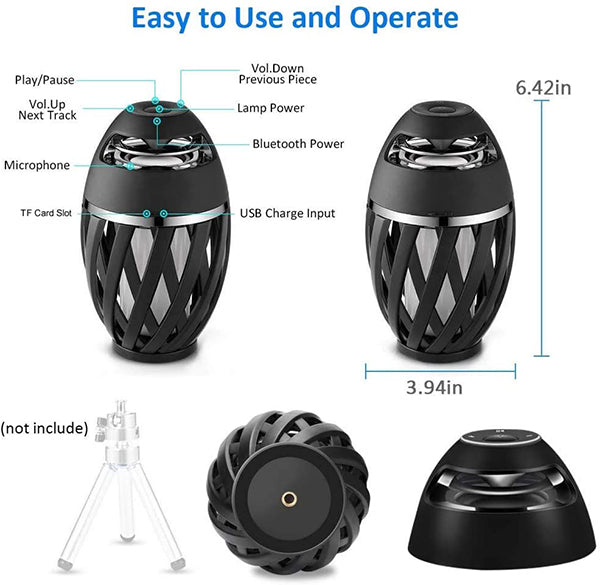 Flame Table Lamp with Speaker
