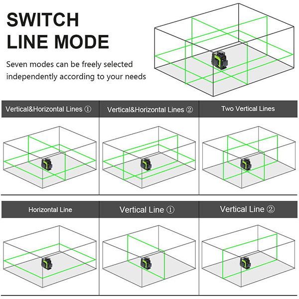 Huepar GF360G-NP 3D Green Beam Self-Leveling Laser