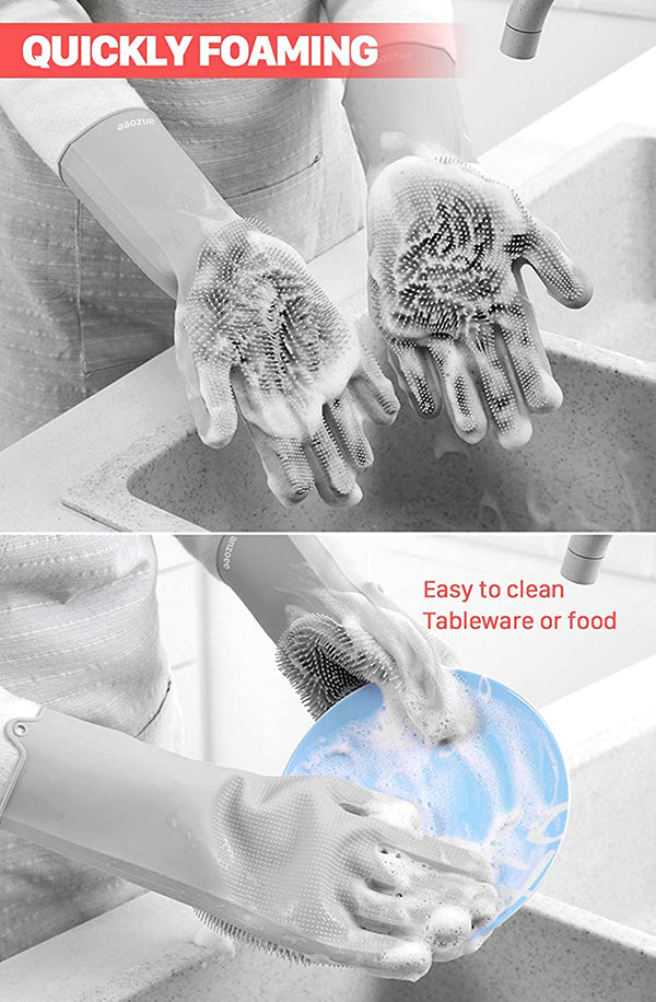 Reusable Silicon Dishwashing Gloves
