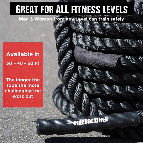 Battle Ropes with Foldable Poster and Anchor Kit