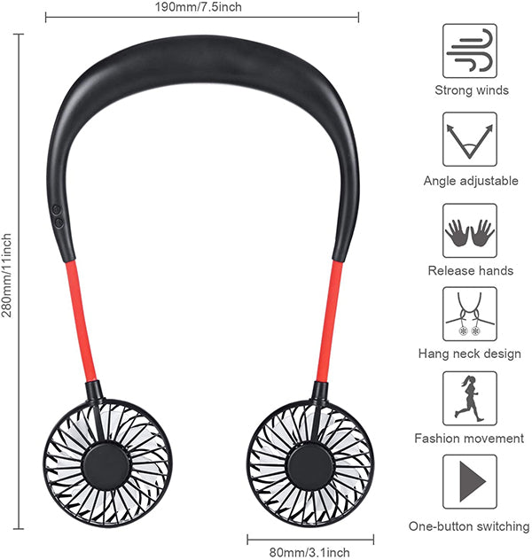 Portable Hands Free Rechargeable Neck Fan
