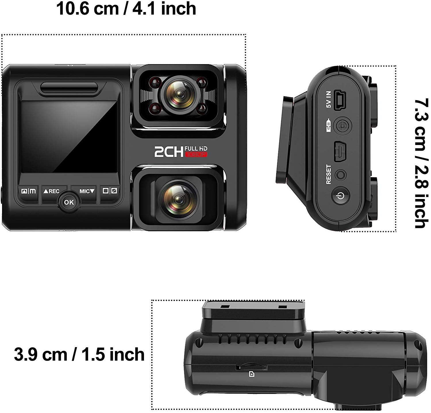 Pruveeo D30H Dash Cam with Infrared Night Vision and WiFi