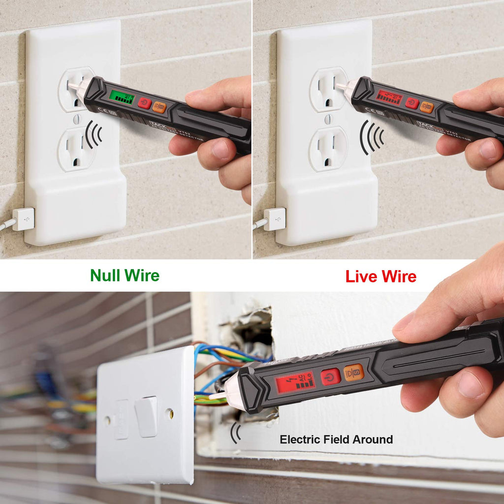 Tacklife VT02 Non-Contact Voltage Tester with Adjustable Sensitivity