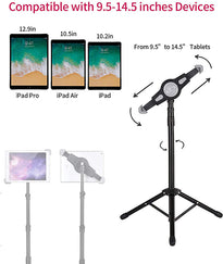 65.3 Inch Height Adjustable Floor Tablet Tripod Stand