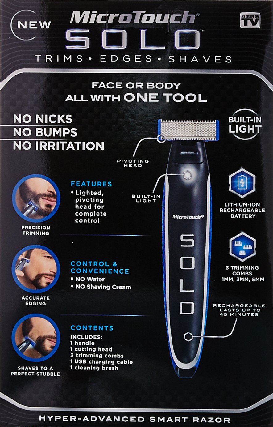 Micro Touch SOLO Rechargeable Full Body Hair Trimmer and Shaver