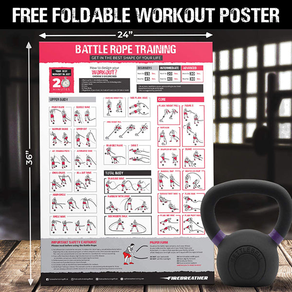 Battle Ropes with Foldable Poster and Anchor Kit