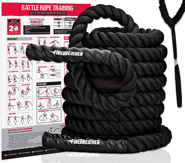 Battle Ropes with Foldable Poster and Anchor Kit