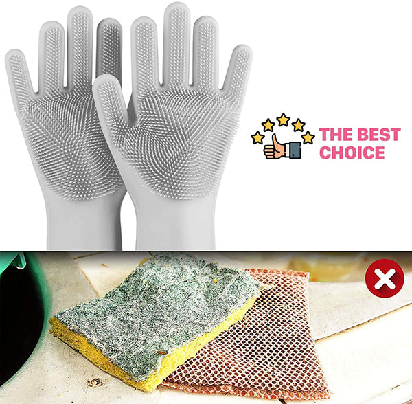 Reusable Silicon Dishwashing Gloves