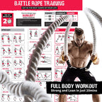 Battle Ropes with Foldable Poster and Anchor Kit