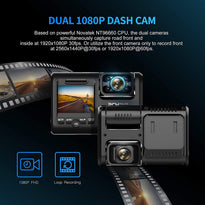 Pruveeo D30H Dash Cam with Infrared Night Vision and WiFi