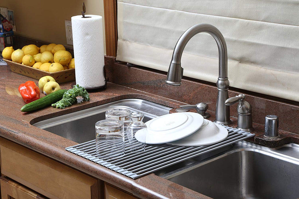 Over the Sink Roll-Up Drying and Rinsing Rack