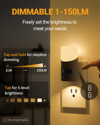 Lyridz LED Motion Sensor Night Light 2-Pack – Dimmable Plug-In Smart Light