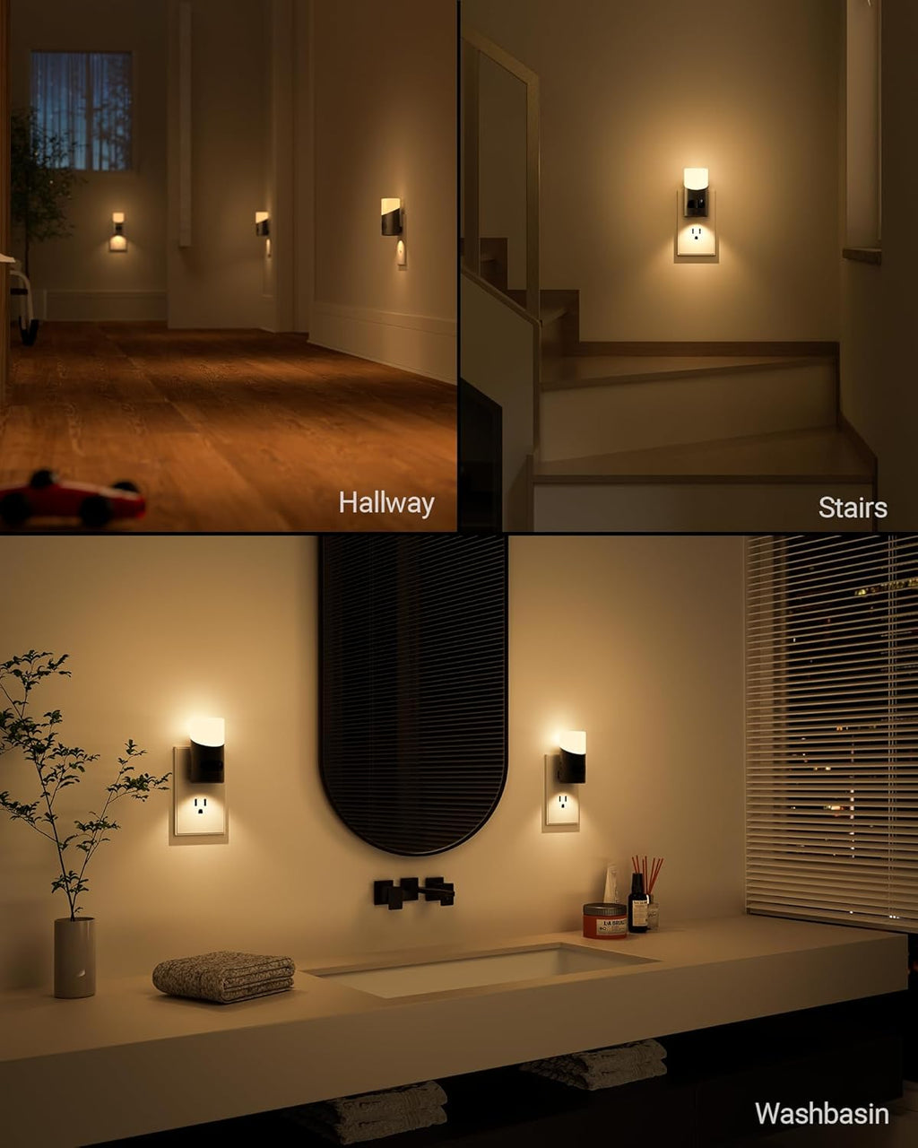 Lyridz LED Motion Sensor Night Light 2-Pack – Dimmable Plug-In Smart Light