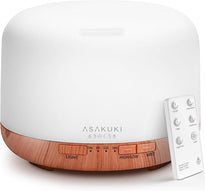 ASAKUKI 500ML Essential Oil Diffuser with Remote & LED Lights