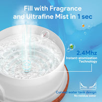 ASAKUKI 500ML Essential Oil Diffuser with Remote & LED Lights