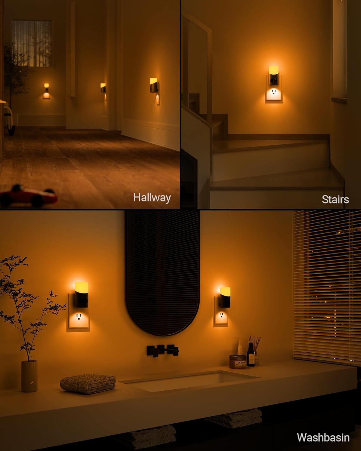Lyridz LED Motion Sensor Night Light 2-Pack – Dimmable Plug-In Smart Light