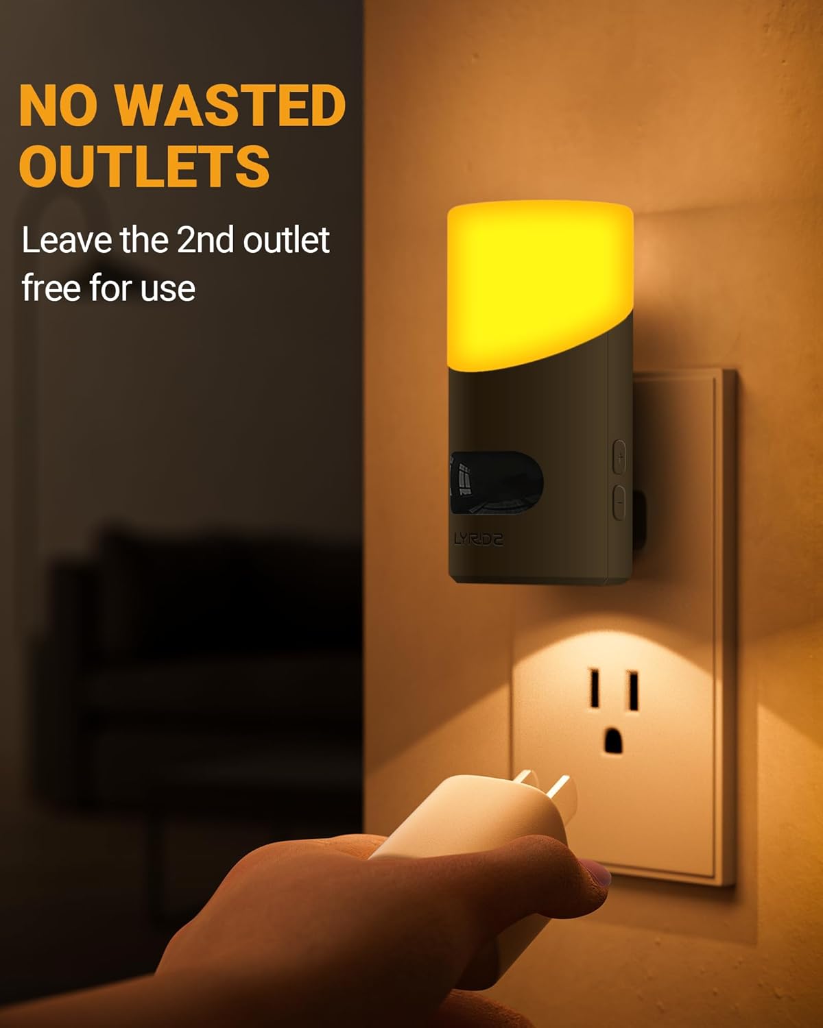 Lyridz LED Motion Sensor Night Light 2-Pack – Dimmable Plug-In Smart Light