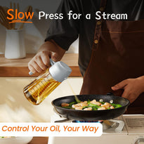 TrendPlain 2-in-1 Glass Olive Oil Sprayer & Dispenser – 470ml BPA