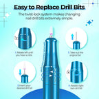 40,000RPM Electric Nail Drill – LCD Display Nail File Kit