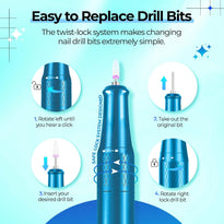 40,000RPM Electric Nail Drill – LCD Display Nail File Kit