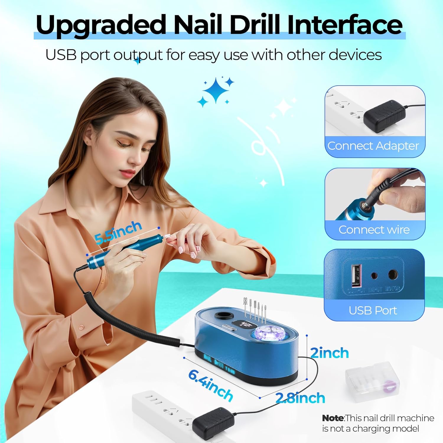 40,000RPM Electric Nail Drill – LCD Display Nail File Kit