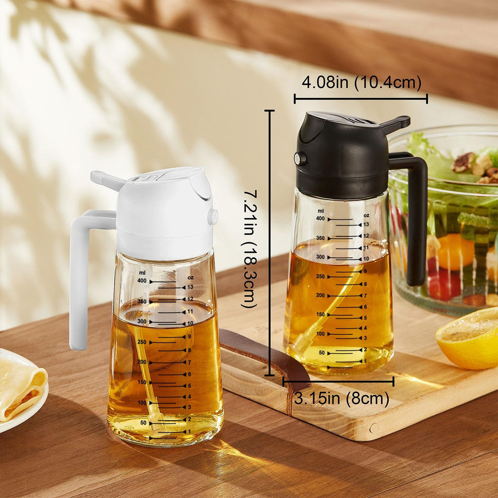 TrendPlain 2-in-1 Glass Olive Oil Sprayer & Dispenser – 470ml BPA