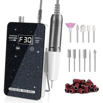 30,000RPM Cordless Nail Drill Kit – Glitter Rechargeable E-File