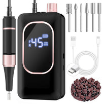 45,000RPM Electric Nail Drill Kit – Rechargeable & Portable