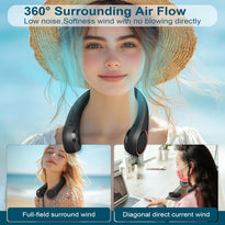 Portable Bladeless Neck Fan – Hands-Free Cooling, Rechargeable, 3 Speeds