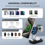 RYND 3-in-1 MagSafe Wireless Charging Station – Foldable Fast Charger for iPhone, Apple Watch & AirPods