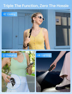 3-in-1 Mini Portable Fan – Rechargeable Fan + Power Bank + Flashlight