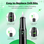 40,000RPM Electric Nail Drill – LCD Display Nail File Kit