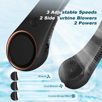 Portable Bladeless Neck Fan – Hands-Free Cooling, Rechargeable, 3 Speeds