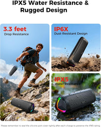 BolaButty Portable Bluetooth Speaker – HD Sound, 20H Playtime, IPX5 Waterproof, RGB Lights (BT 5.3)